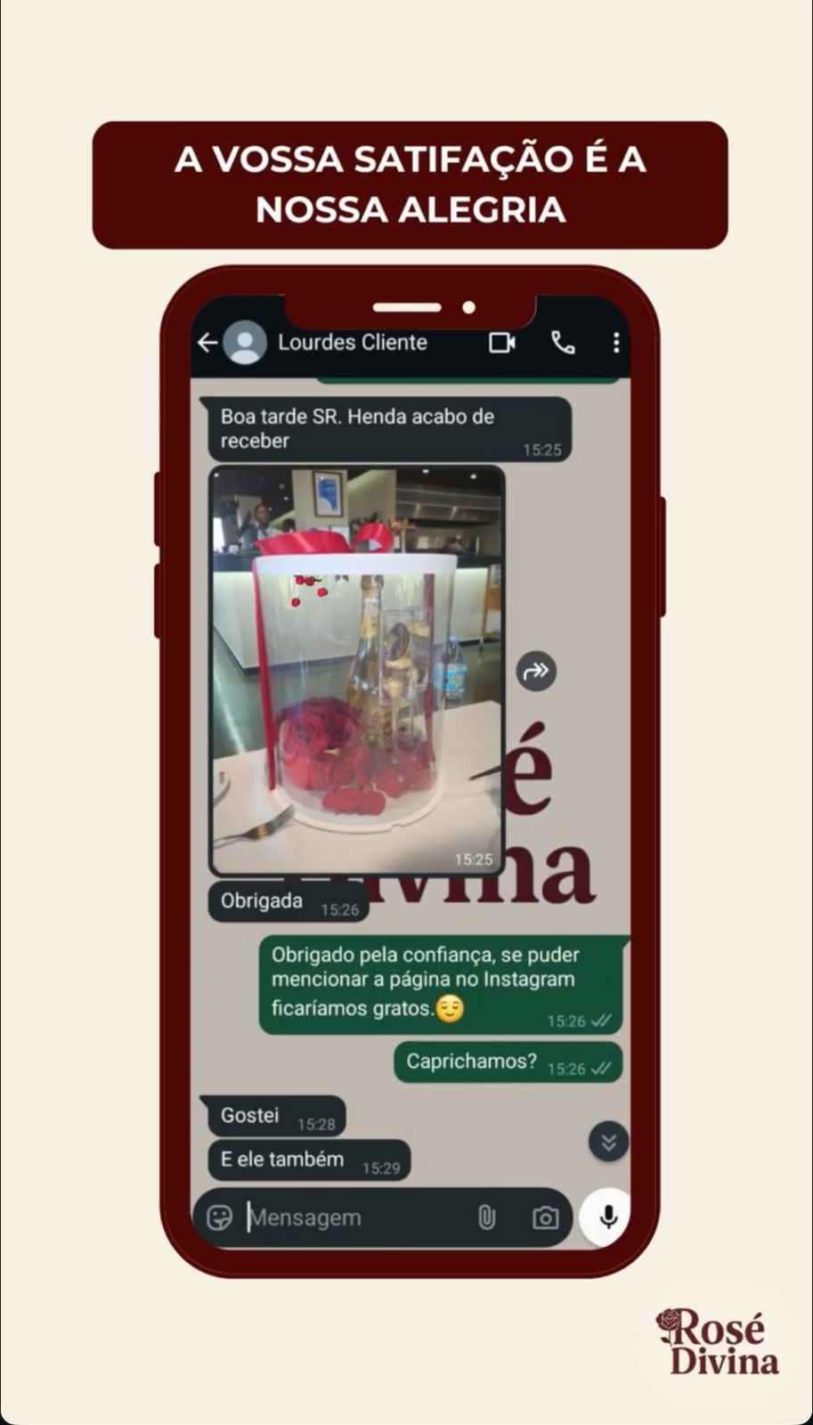 Conversa com Lourdes Cliente — satisfação total